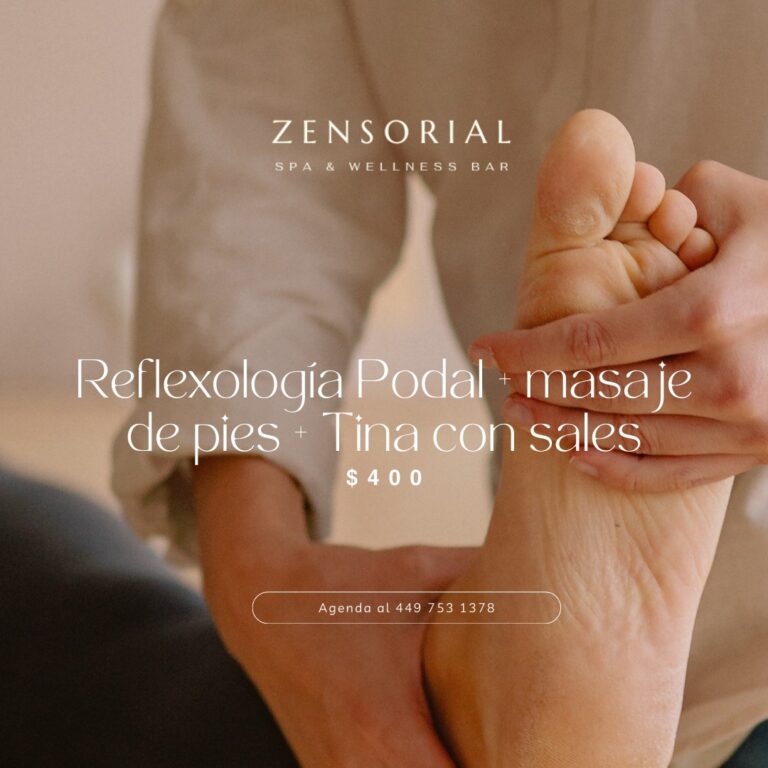 Reflexología podal + Masaje de píes + Tina con sales